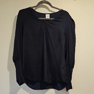 Cabi Navy Blue Flowering Blouse Size Medium